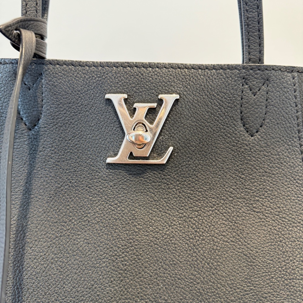 SOLD ❌Louis Vuitton Calfskin Cabas Lockme tote in Black - Picture 9 of 13